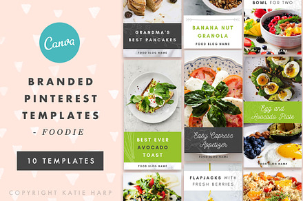 Food Blog Pinterest Pin Templates