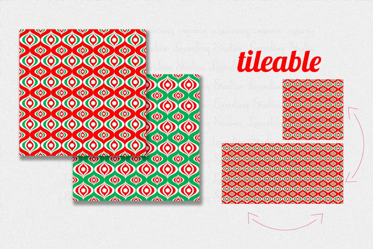 Modern Christmas Digital Paper preview 2