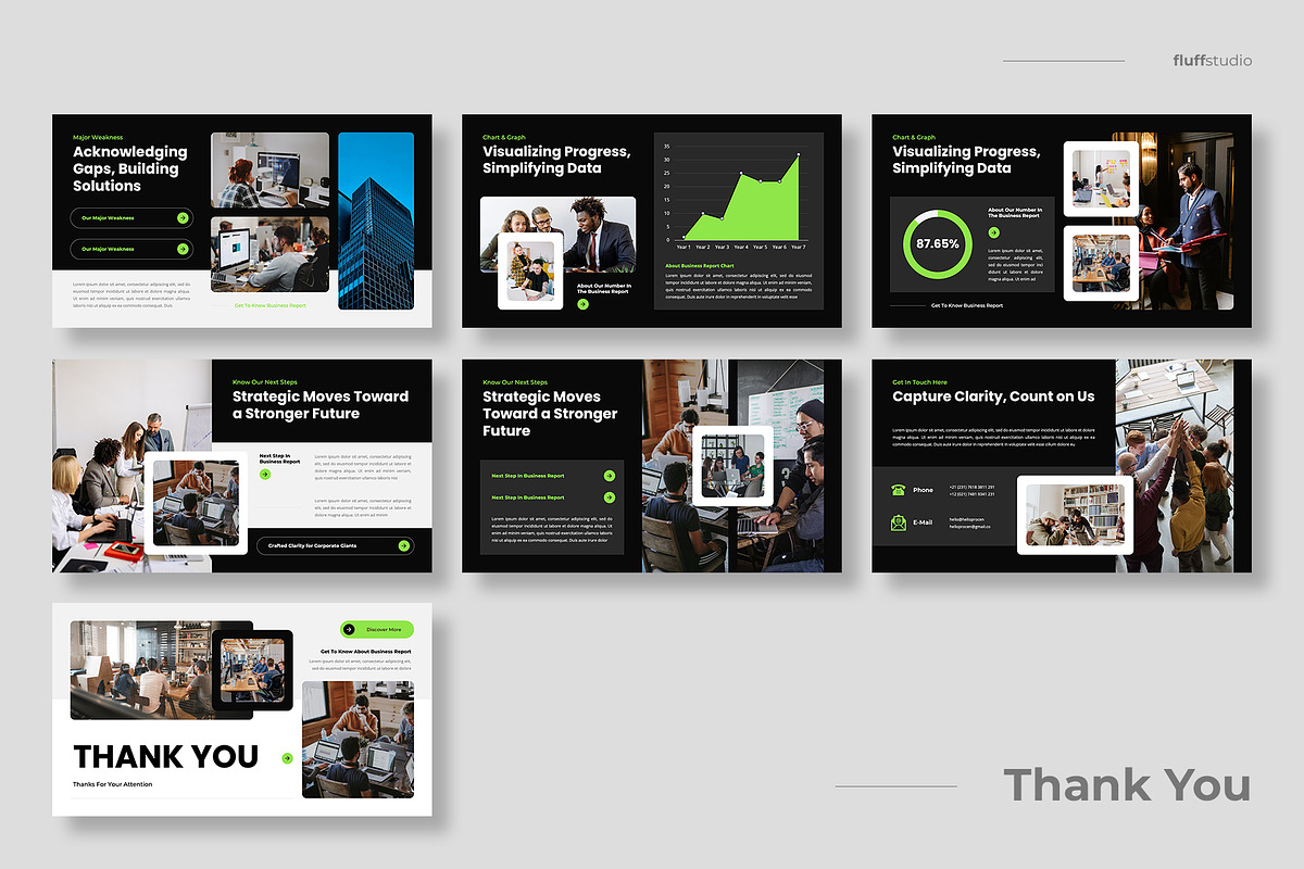 Business Report Keynote Template, a Presentation Template by fluffstudio (Photo 4 of 4)
