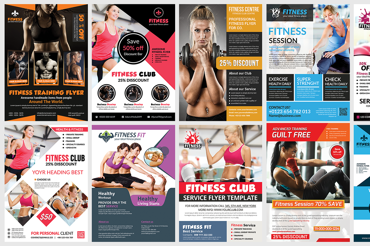 50-Fitness Flyers Bundle Template, a Flyer Template by AfzaalGraphics (Photo 6 of 6)