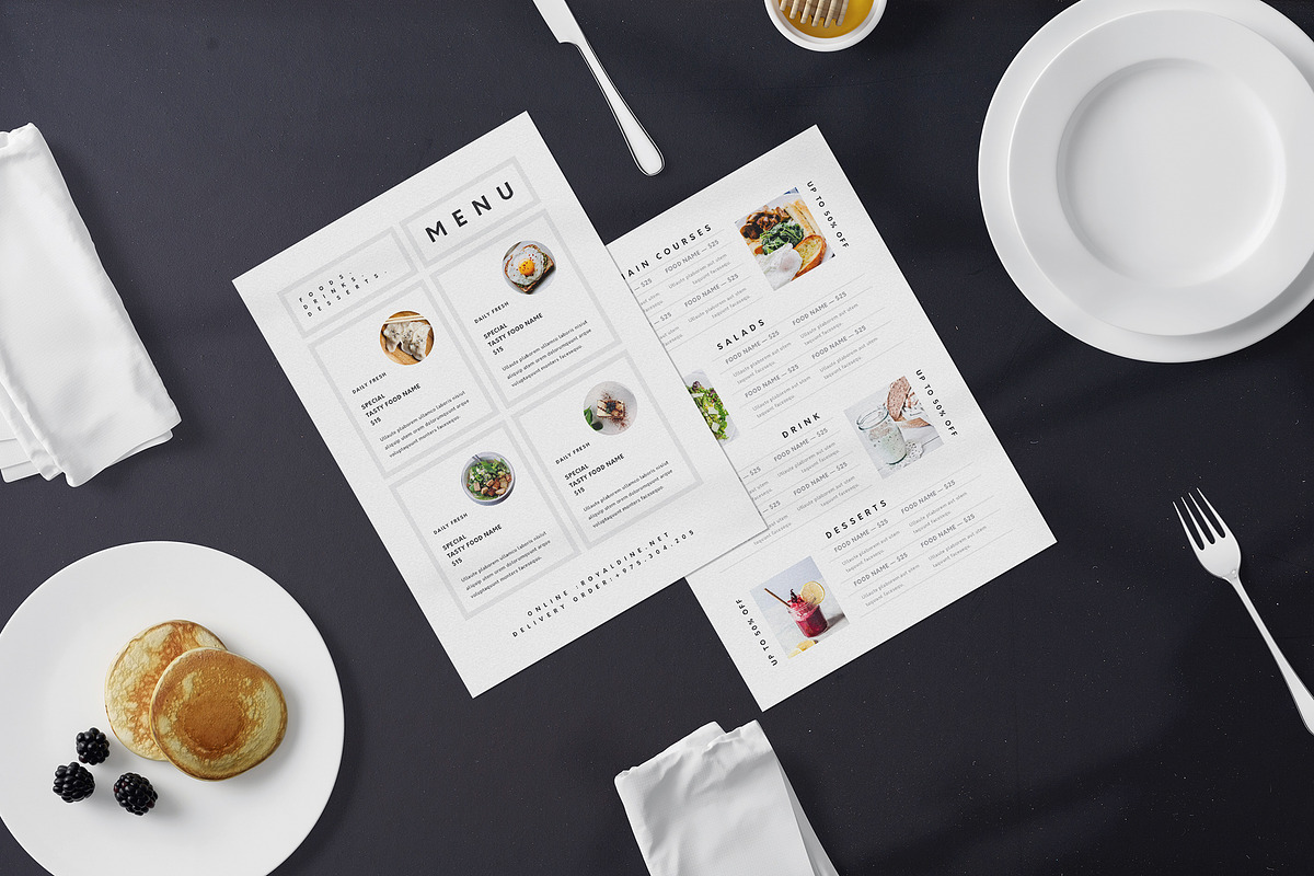 Minimal Food Menu, a Flyer Template by Designsoul14 (Photo 1 of 5)