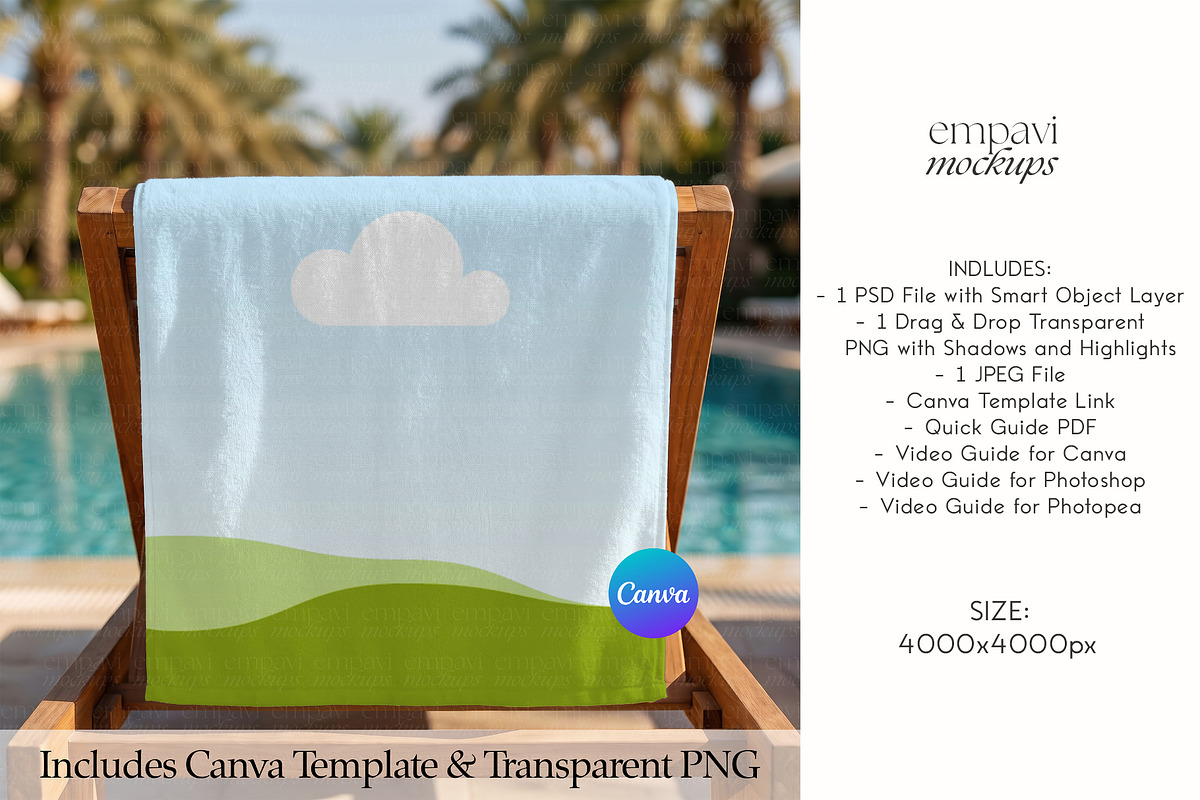 Beach Towel Mockup, a Merchandise Mockup by EmpaviMockups (Photo 3 of 6)