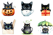 Black Cat Peeking Clipart PNG, an Illustration by DreamArtGraphic (Thumbnail 3 of 4)