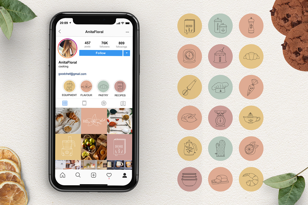 Kitchen & Cooking Icons, an Outline Icon by NatalieArtShop (Photo 11 of 16)