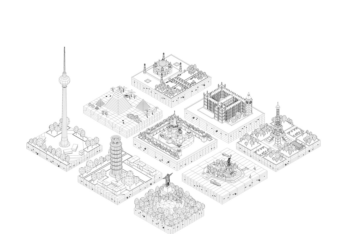 Polygonia World Landmarks Bundle, an Architecture 3D Model by Anton Moek (Photo 2 of 23)