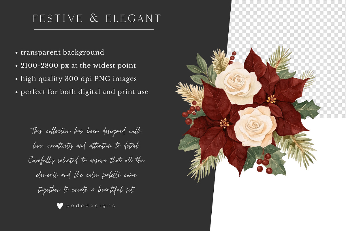 Elegant & Festive Collection, a Seasonal Illustration by PeDe Designs (Photo 17 of 31)