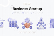 Modern Business Startup 3D Icon Pack, a 3D by graficonstuff (Thumbnail 1 of 4)