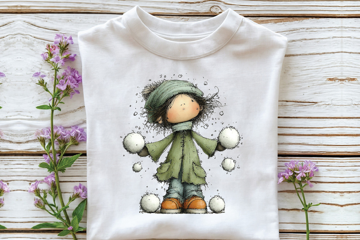 Whimsical Winter Kids Clipart Bundle, an Illustration by CraftArtStudio (Photo 5 of 6)