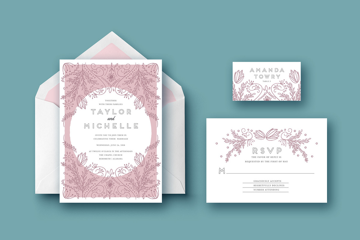 Wedding Invitation Suite | Michelle, an Invitation Template by Hues of Hodges (Photo 3 of 6)