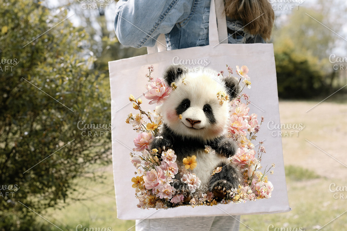 Watercolor Spring Panda Clipart PNG, an Illustration by Canvas Craft (Photo 5 of 7)