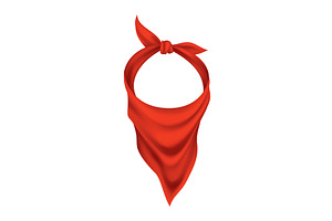 Red realistic bandana on neck. Youth, an Object Illustration by the8monkey