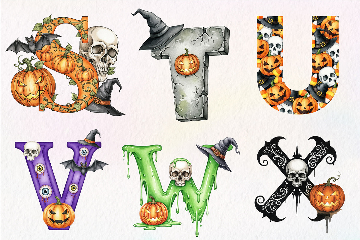 Halloween Alphabet Sublimation, an Illustration by Dream Creation (Photo 6 of 6)