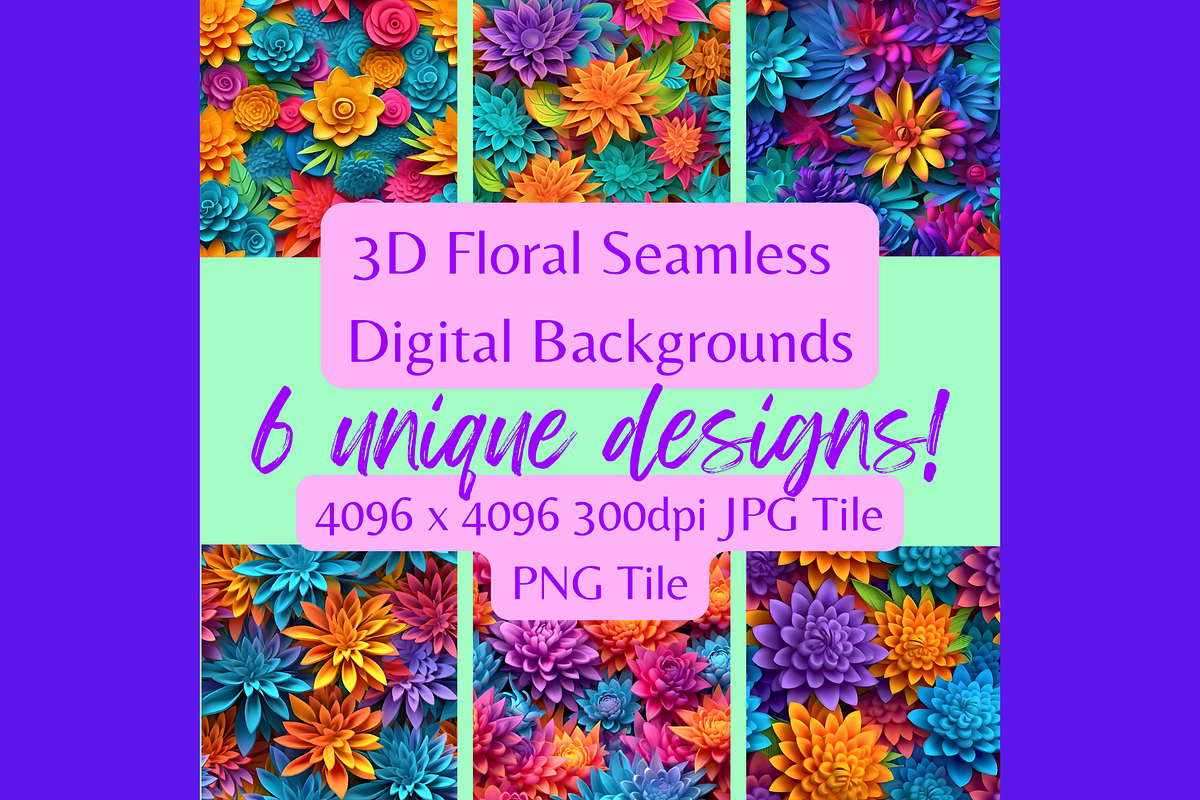 3D Seamless Floral Backgrounds, a Plants & Tree 3D Model by RobinElkthunder (Photo 1 of 10)