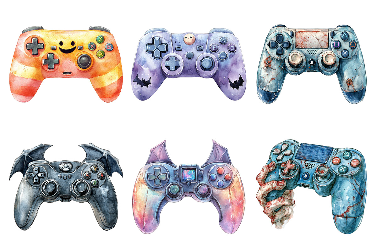 Halloween Gaming Controllers Clipart, an Illustration by Daily.Designs (Photo 4 of 5)
