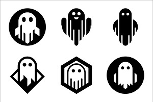 Minimalist Ghost Icons, a Branding & Logo Template by Vectorium Studio
