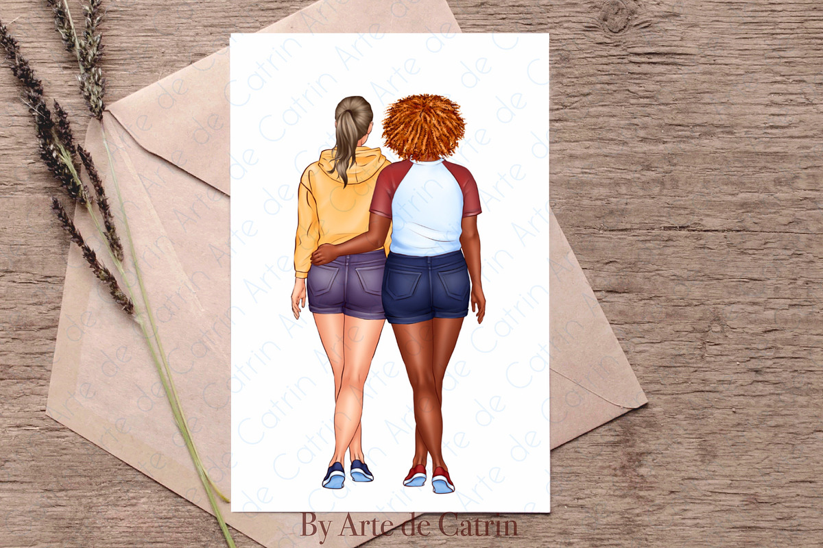 My Best Friends Clipart, Besties Art, a Person Illustration by ArtedeCatrin (Photo 8 of 11)