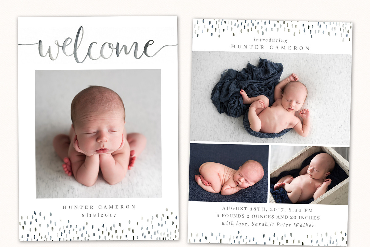 Birth Announcement Template CB120, a Card Template by OtoStudio