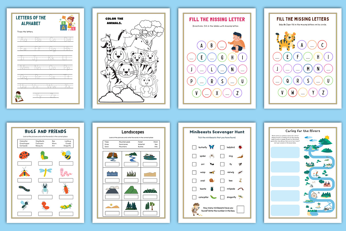 Alphabet to Math Activities For Kids, a Stationery Template by Designmela01