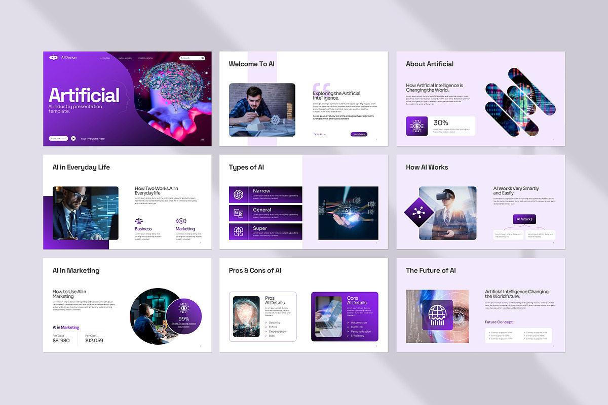 Artificial Intelligence Template, a Presentation Template by evgenystudio