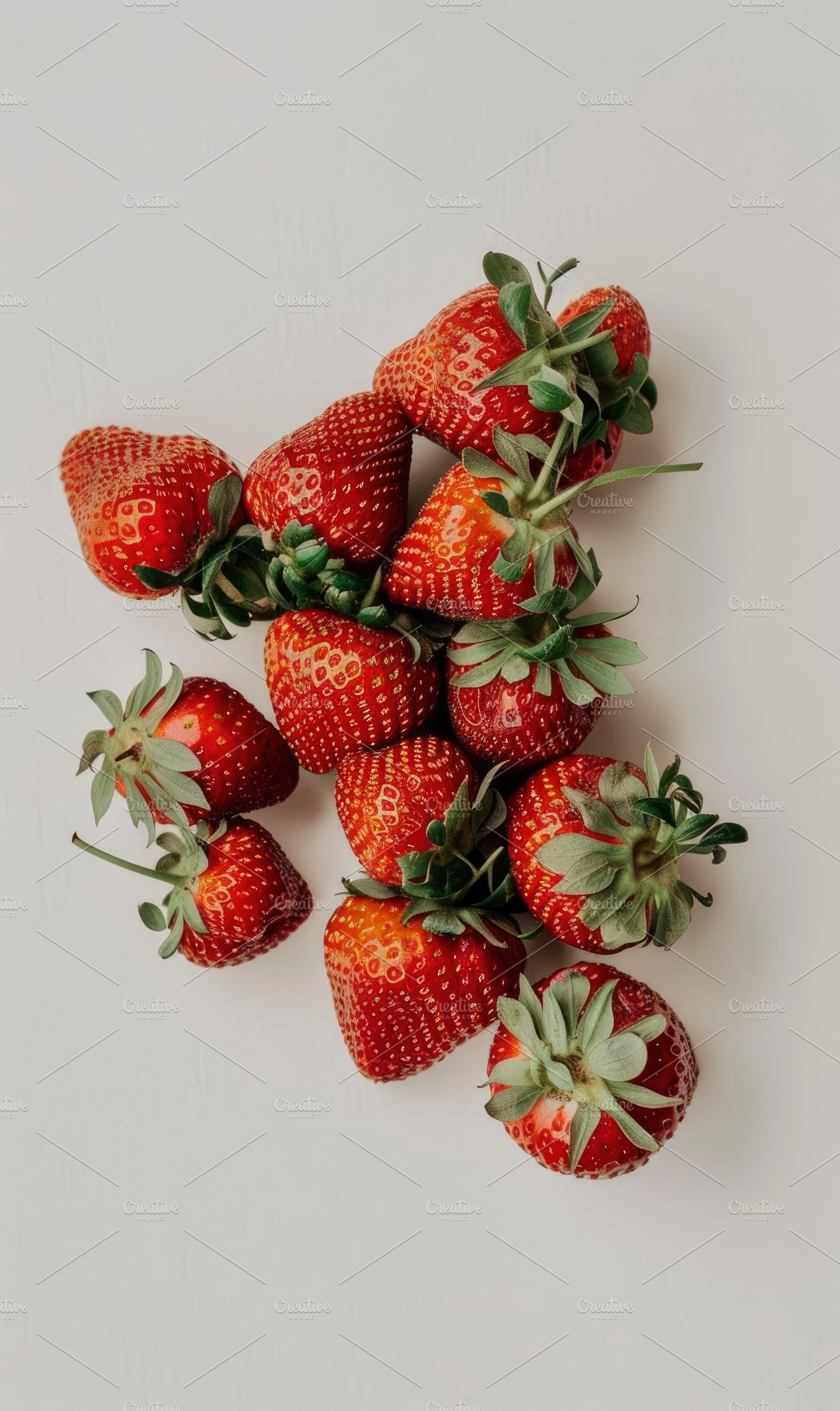 A vibrant collection of ripe strawbe, a Photo by LOGOCREATIVE