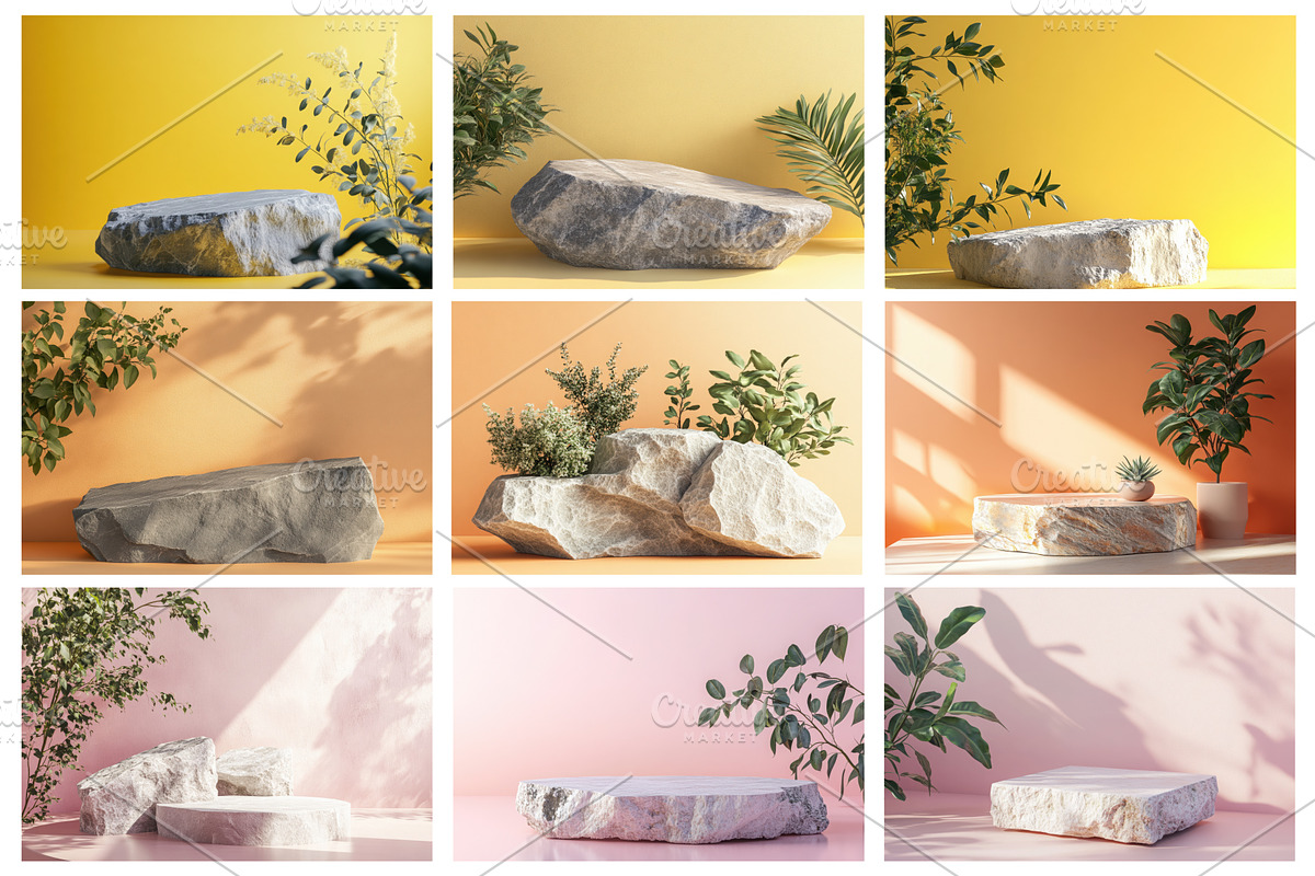 Natural Stone Podium Scene, a Background Photo by Nebbia (Photo 2 of 3)