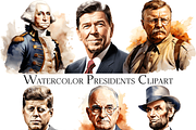 Watercolor Presidents Clipart, an Object Graphic by ArtisticTimberStudio (Thumbnail 1 of 2)