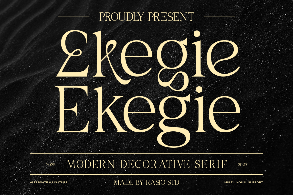 Ekegie Modern Decorative Serif Font, a Serif Font by Rasio Studio (Photo 9 of 9)