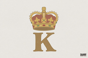 King Crown K PNG, Regal Monogram, an Illustration by SharpMarketplace