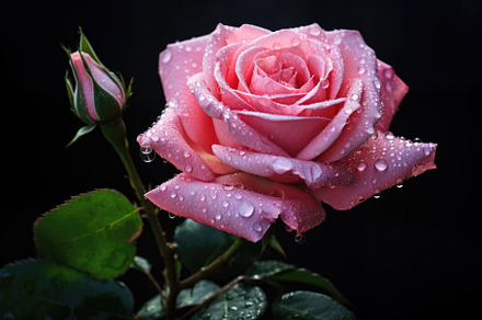 Beautiful pink rose with water drops, a Photo by Iftikhar Alam