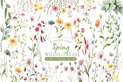 Watercolor Wildflower Clipart Bundle, an Illustration by MockupWizard (Thumbnail 1 of 4)