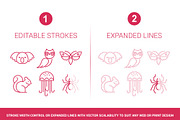110 Thin Lines Animals Vector Icons, an Outline Icon by FourLeafLover (Thumbnail 6 of 14)
