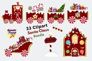 Christmas Santa Train Bundle, a Seasonal Illustration by animatizmagix (Thumbnail 3 of 5)