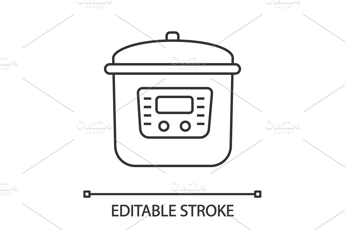 Multi cooker linear icon, an Outline Icon by IMG Visuals