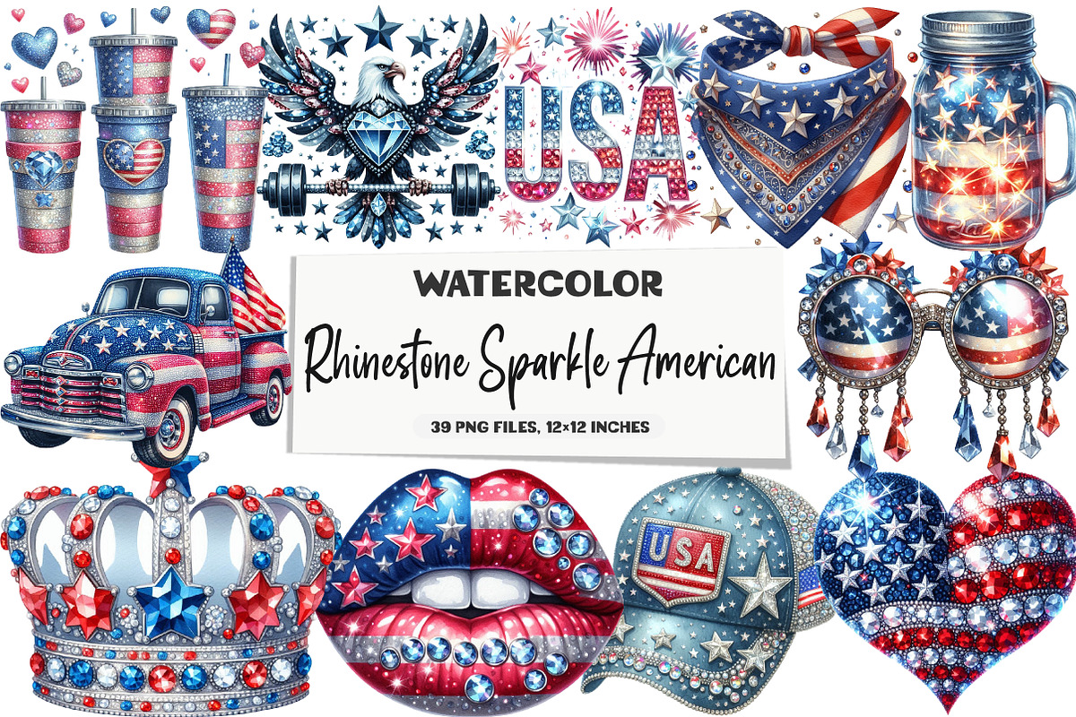Rhinestone Sparkle American, an Illustration by DreamArtGraphic (Photo 1 of 5)