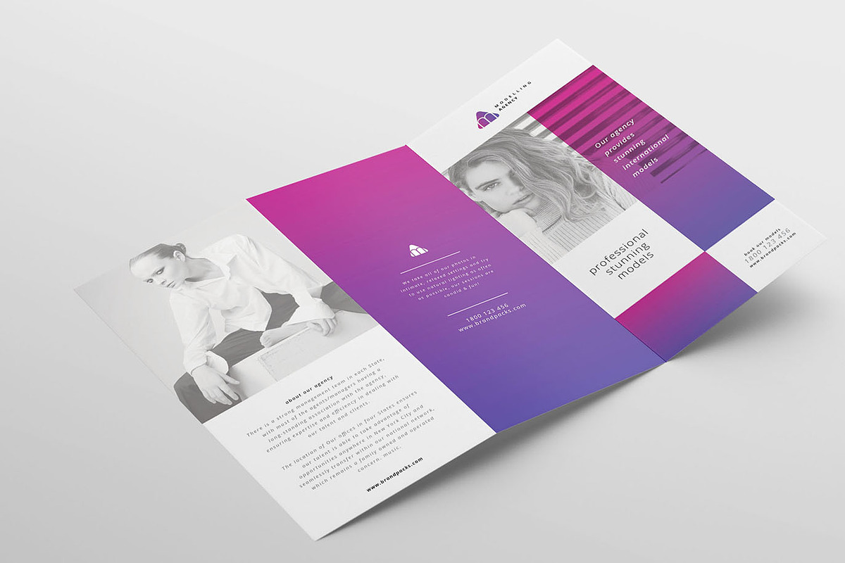 Modelling Agency Trifold Brochure, a Brochure Template by BrandPacks (Photo 4 of 4)