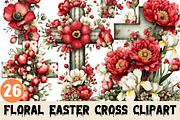 Floral Easter Cross Clipart, a Graphic by CitraGraphics (Thumbnail 1 of 5)