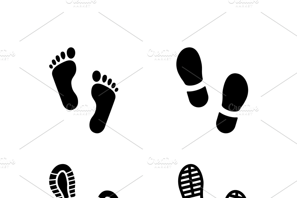 Set glyph icons of footsteps, a Solid Icon by motorama (Photo 1 of 2)