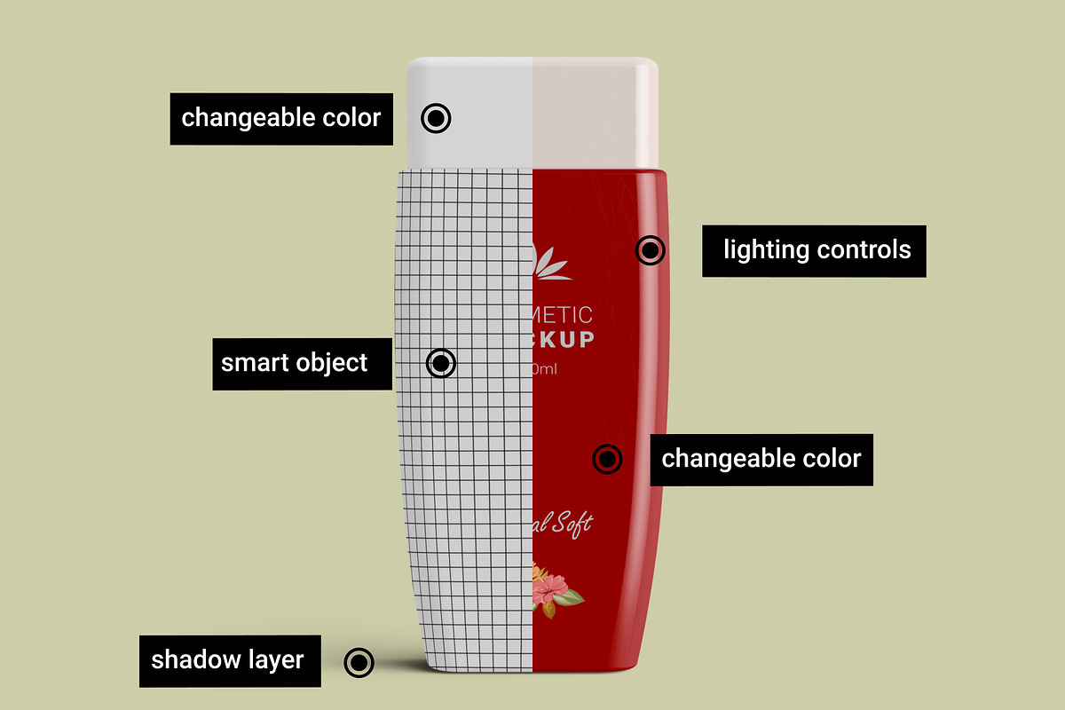 Shampoo Gel Soap Bottle Mockup, a Cups & Container Mockup by Digitalphaser (Photo 2 of 5)