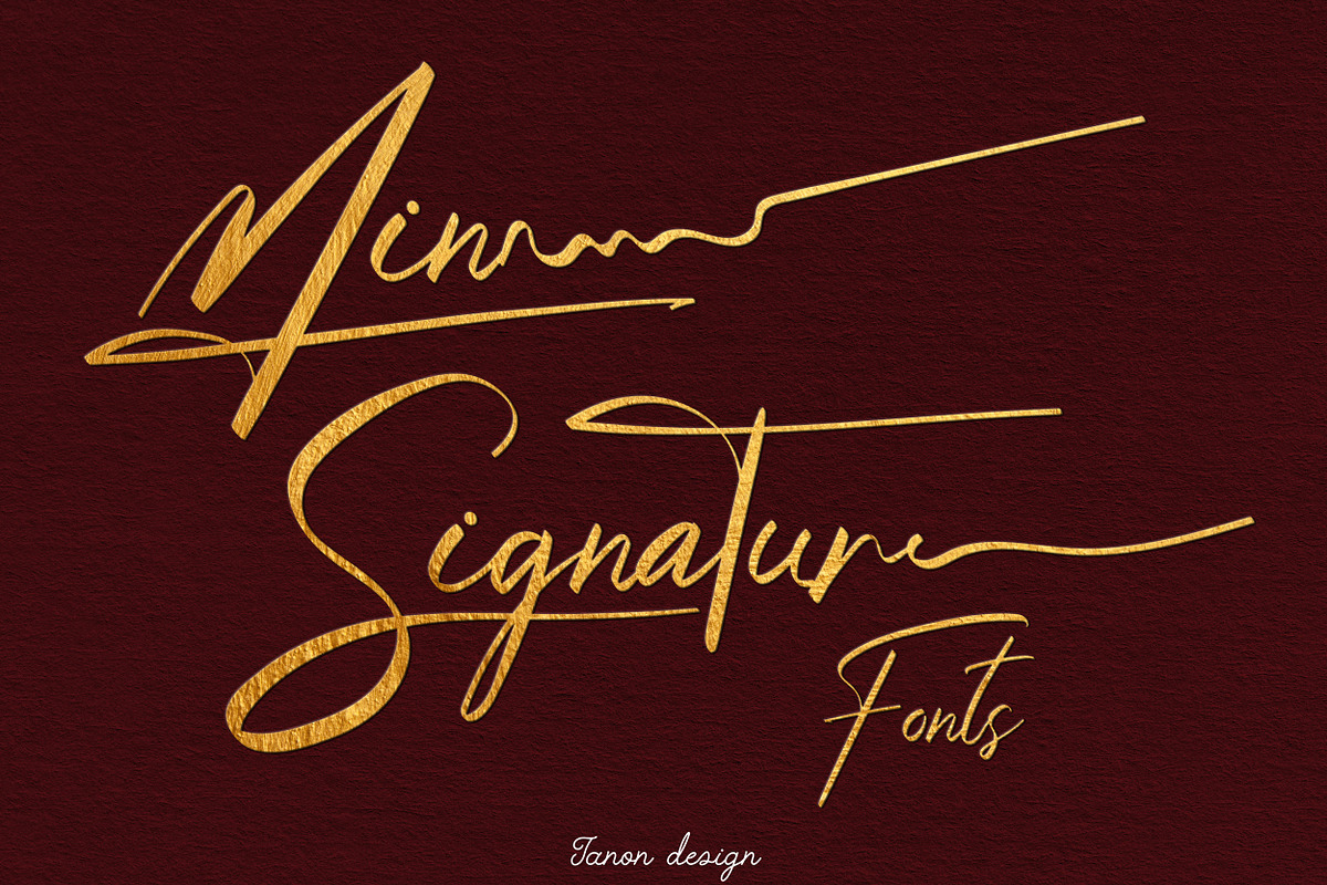 Mine Signature handwritten Font, a Handwritten Font by Tanondesign (Photo 1 of 6)