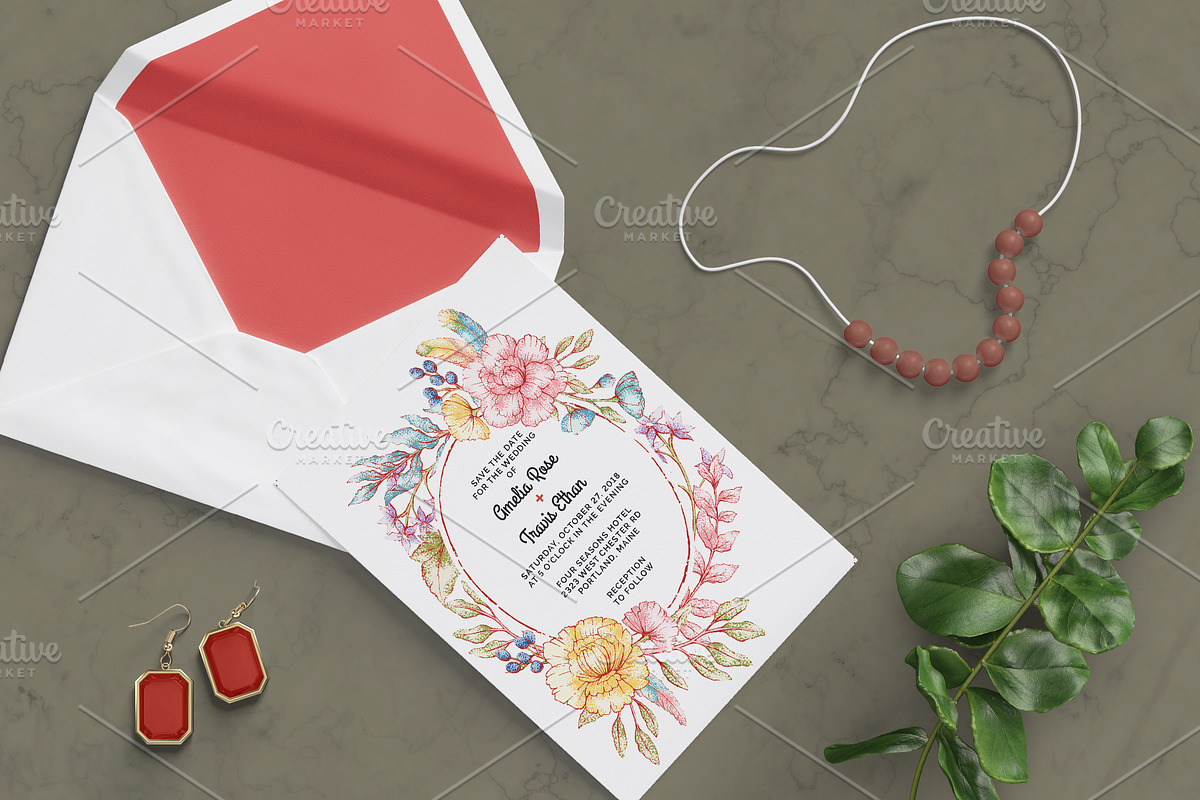 Pastel Wedding Invitation, an Invitation Template by Cyrah's Collection (Photo 4 of 4)