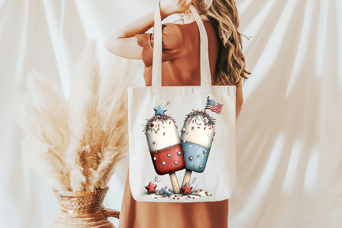 Whimsical Patriotic ice cream, a Seasonal Illustration by Designworld (Photo 8 of 9)