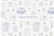 Christmas patterns Vector set Toile, a Pattern Graphic by ON_lineart_store (Thumbnail 6 of 10)