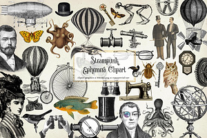 Steampunk Ephemera Clipart