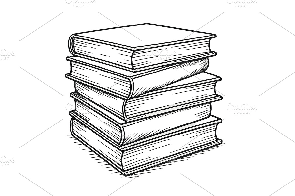 Stacked books resting on each other, an Education Illustration by ZinetroN