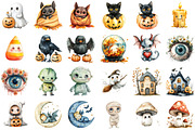 Autumn Spooky Cute Baby Clipart, an Illustration by Sublimation Artist (Thumbnail 2 of 6)