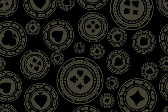Seamless Dark Casino Chips Pattern