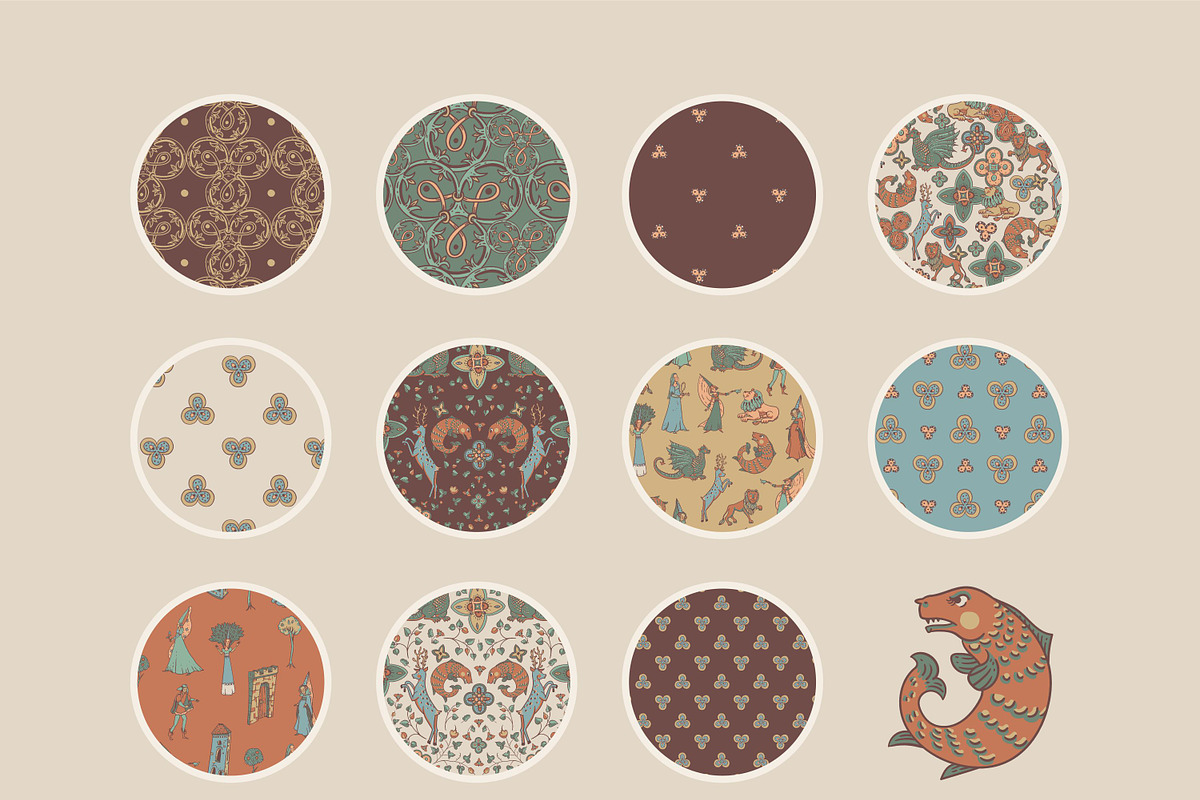 Medieval Fantasy Motif, a Pattern Graphic by Depiano (Photo 5 of 7)