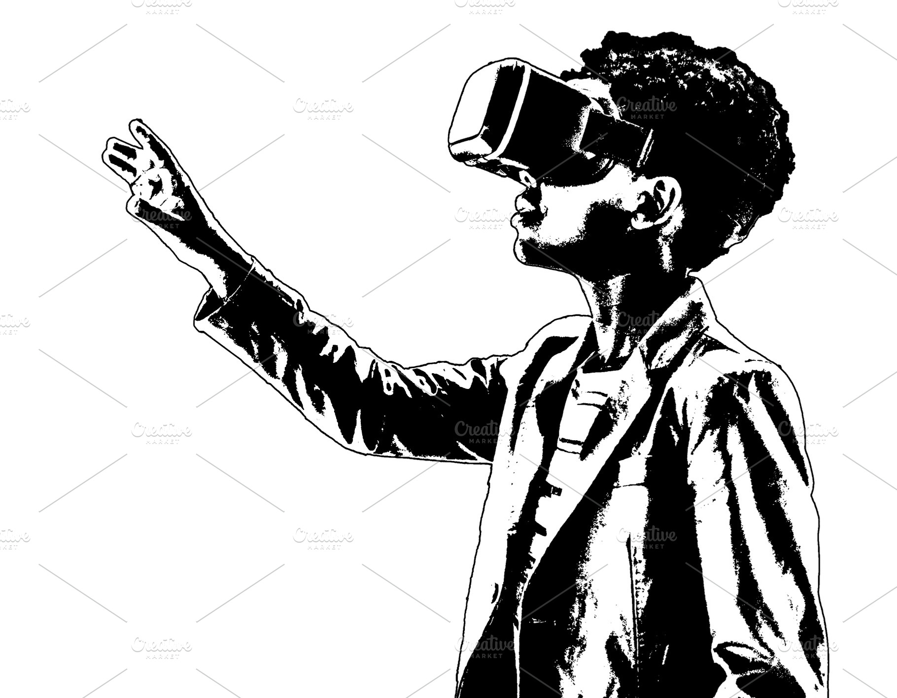 Black woman using AR-enabled devices isolated graphic, a Technology Photo by DanFLCreativo