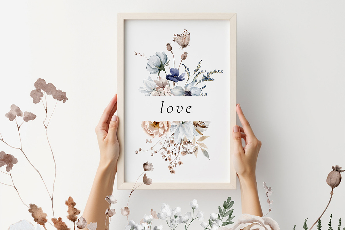 Winter Flowers Watercolor Set, a Decorative Illustration by Watercolor_Ma (Photo 3 of 8)