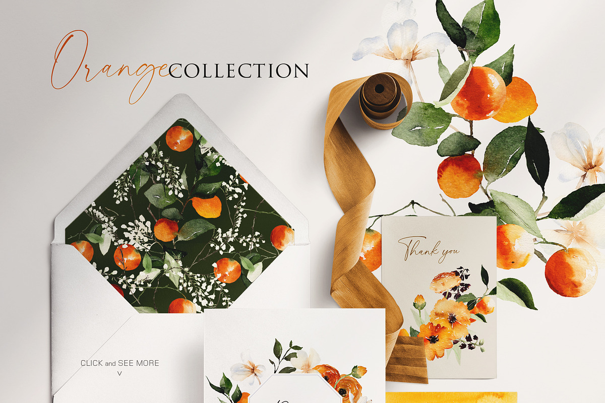 Watercolor Bundle -Orange Collection, an Illustration by Beigetime
